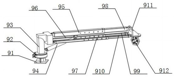 Pay-off arm for high-speed rail cable laying