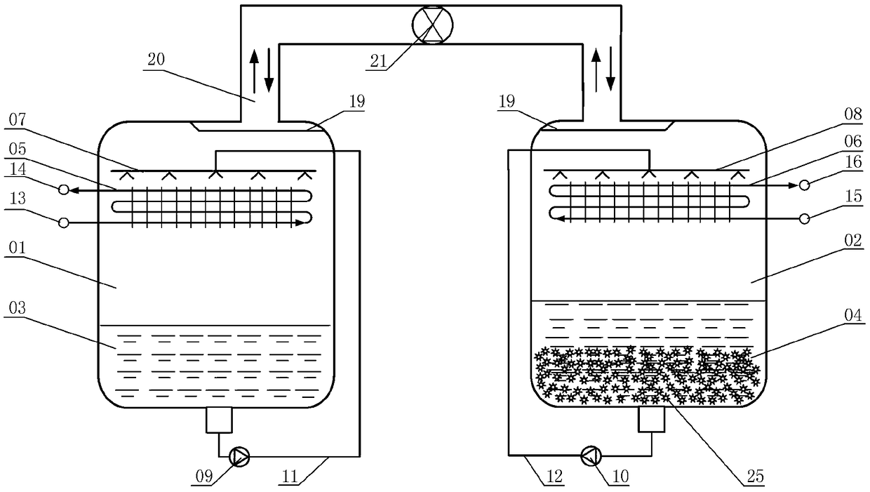 Solution active-crystallizing device for absorption-type chemical energy storage