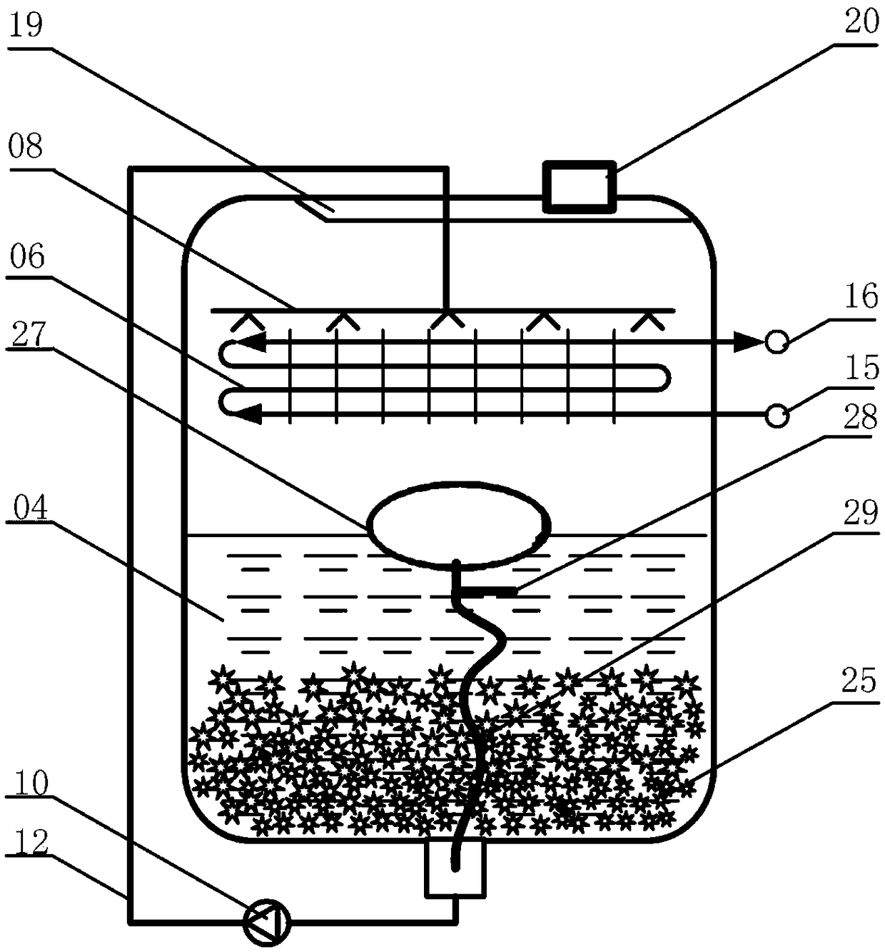 Solution active-crystallizing device for absorption-type chemical energy storage