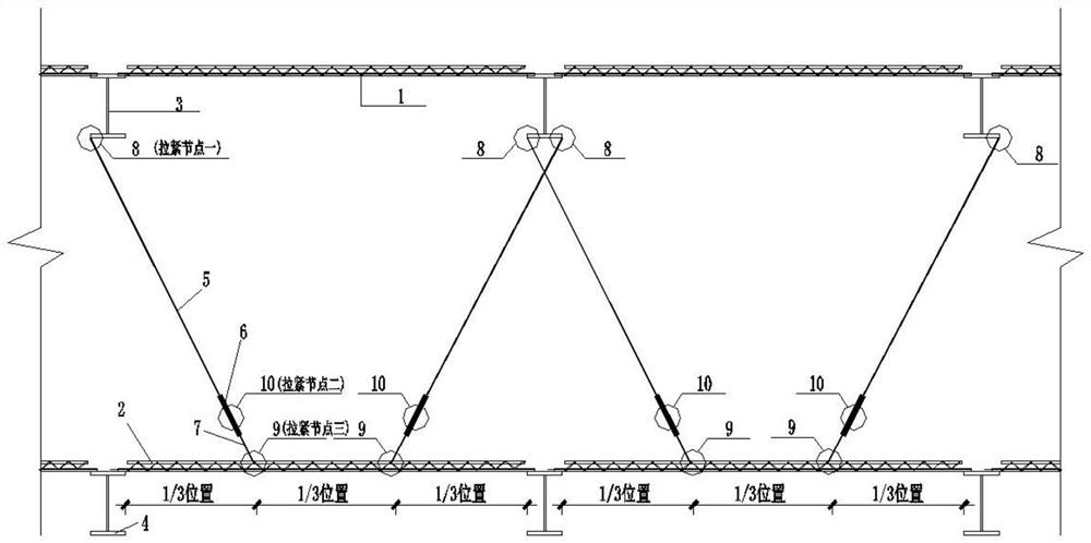 Truss plate pouring concrete pull-up soft support construction device and construction method thereof