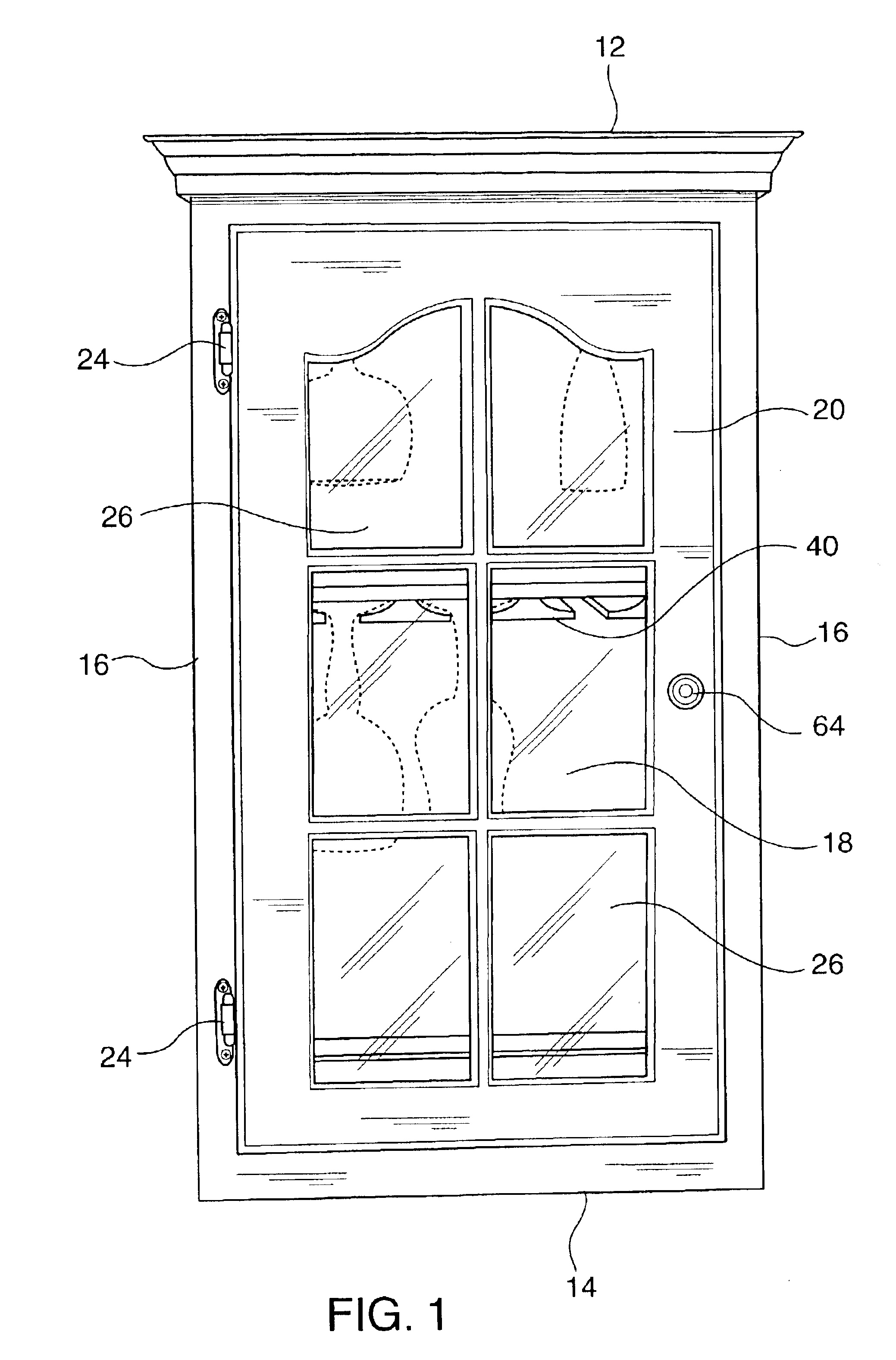 Drinking glass display and storage cabinet