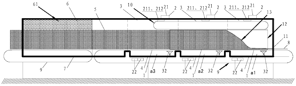 A continuous foaming device for amino sound-absorbing cotton