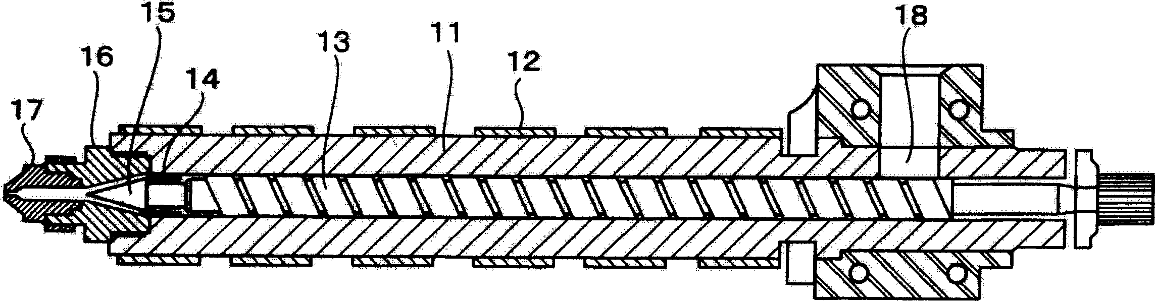 Injection molding device and member used thereof and surface treatment method