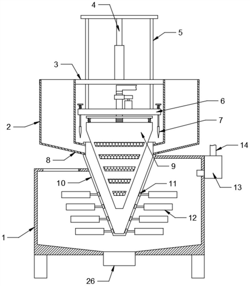 Ingredient grinding device for water-based building coating production