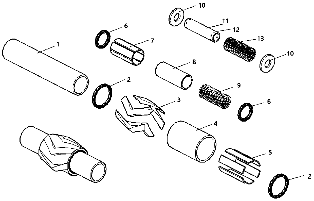 Spin type-magnetic driving downhole cuttings bed clearing tool