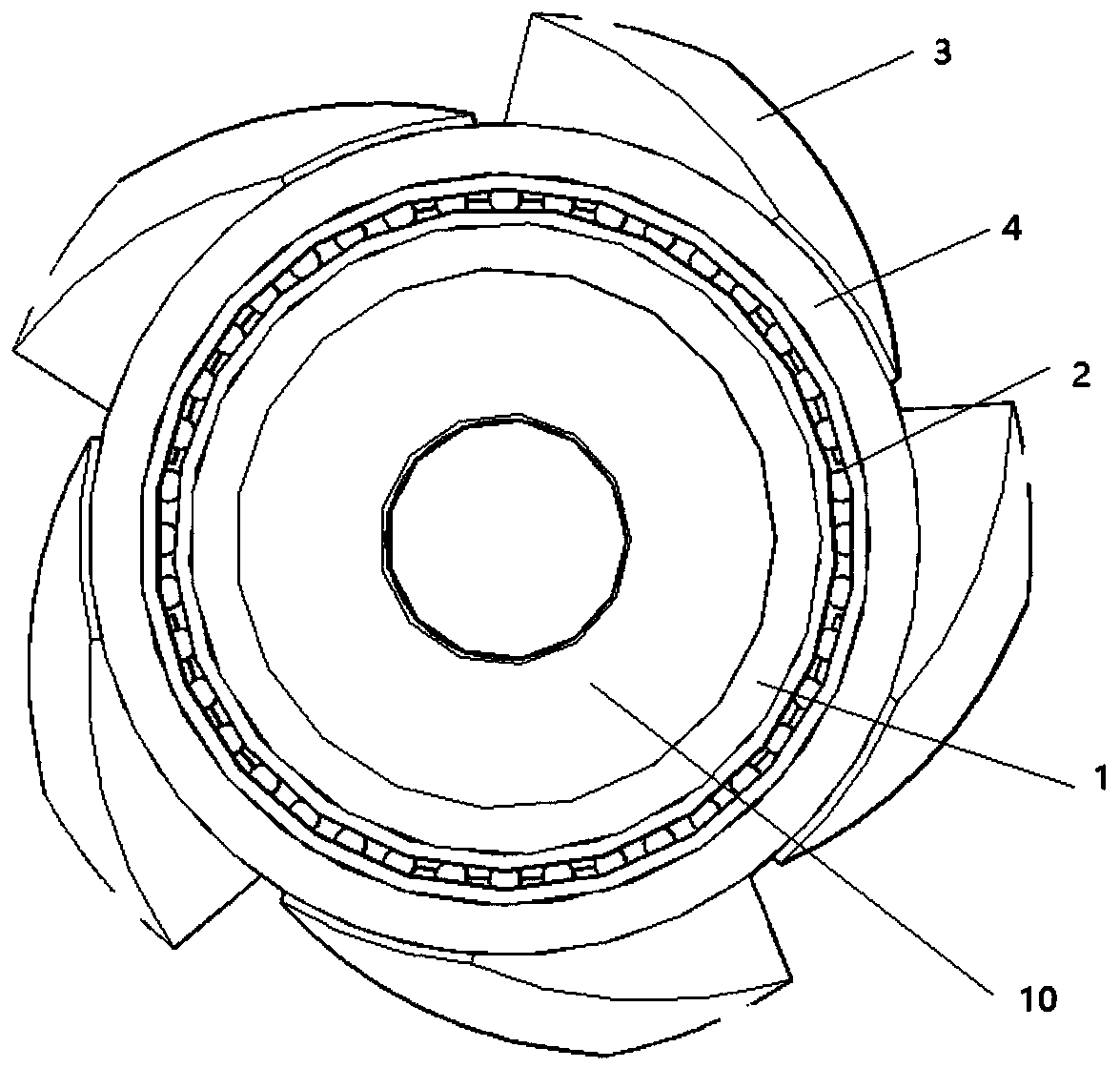 Spin type-magnetic driving downhole cuttings bed clearing tool