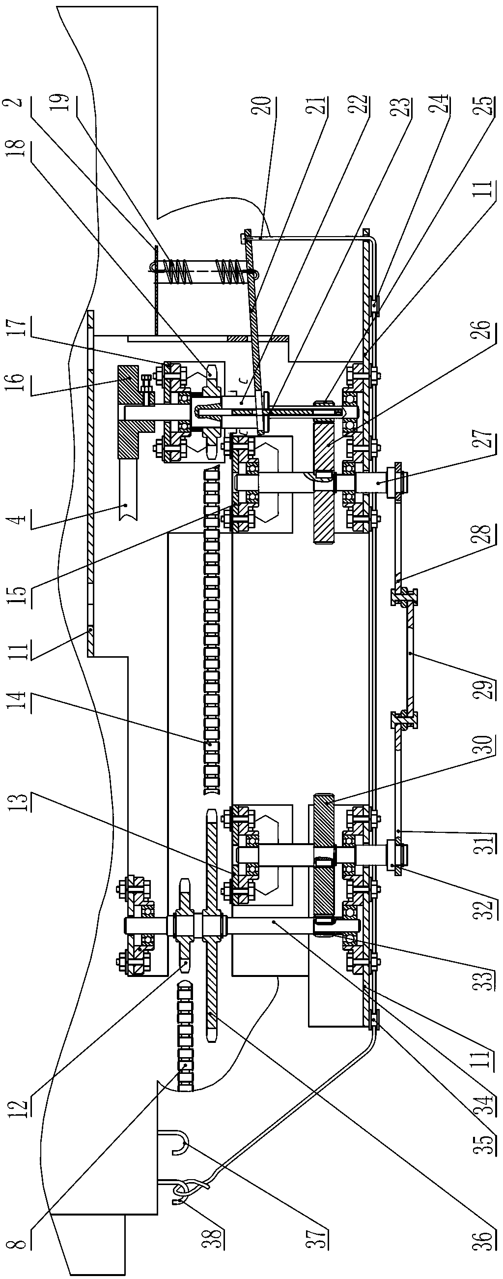 Device for reversing and clutching and exogenic action type washing machine being produced by device for reversing and clutching