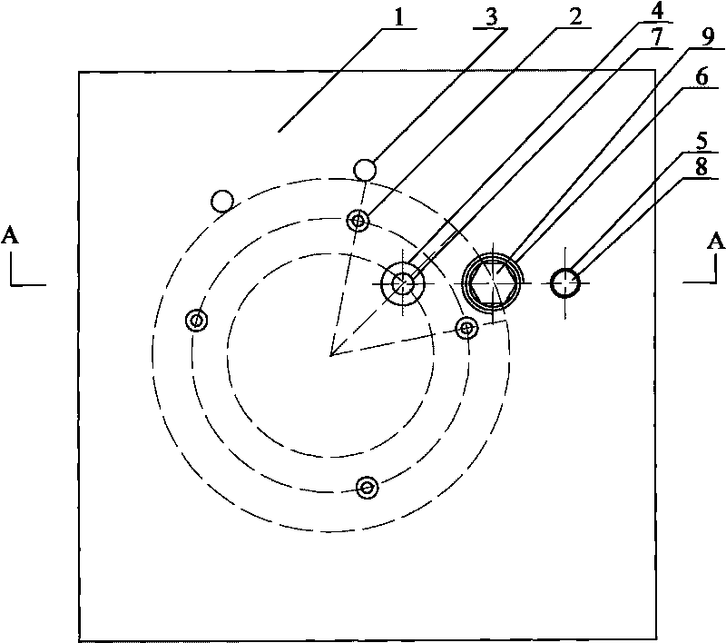 Fixed-micropyle boring and milling conical surface bottom die