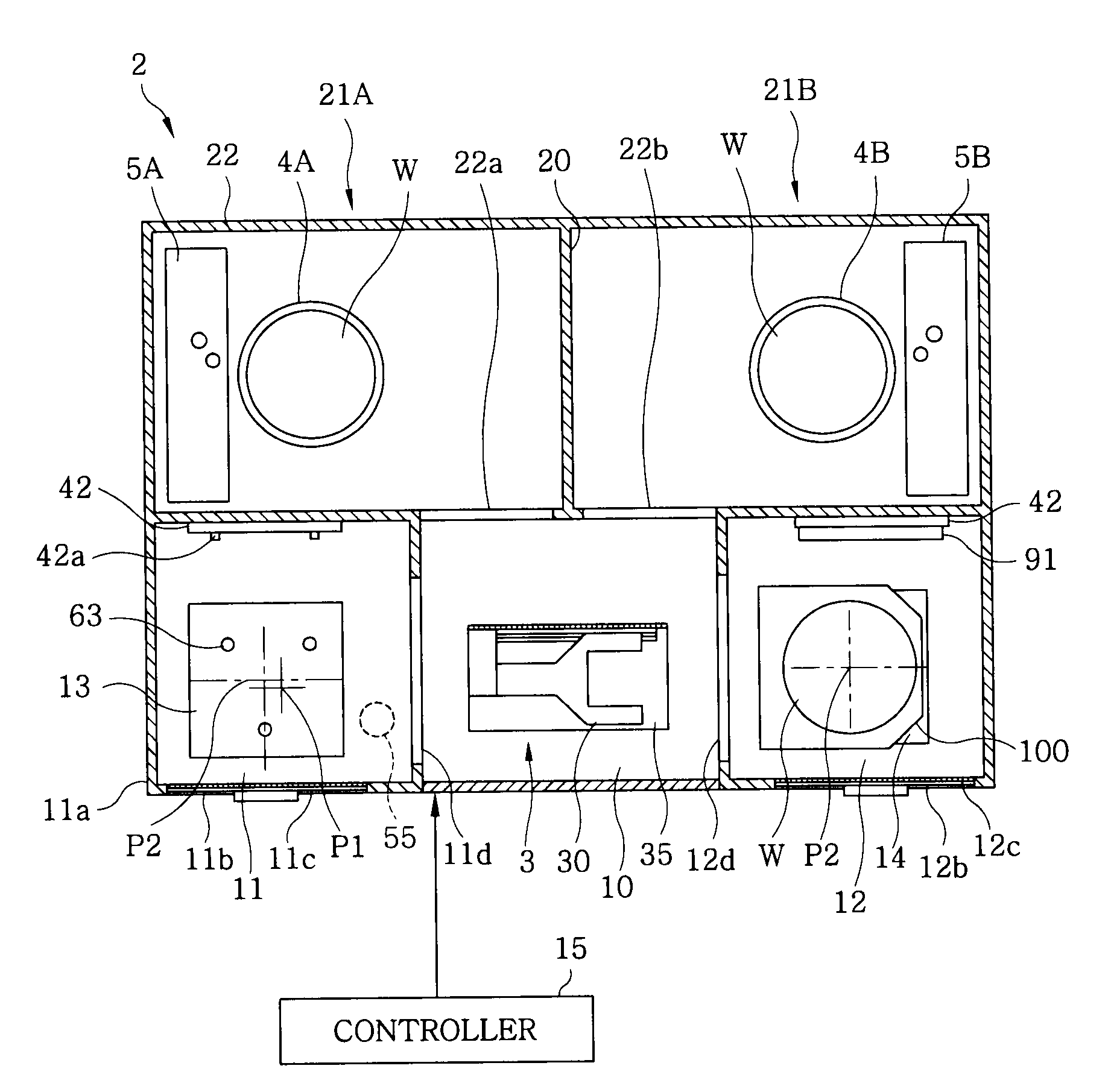 FOUP opening/closing device and probe apparatus