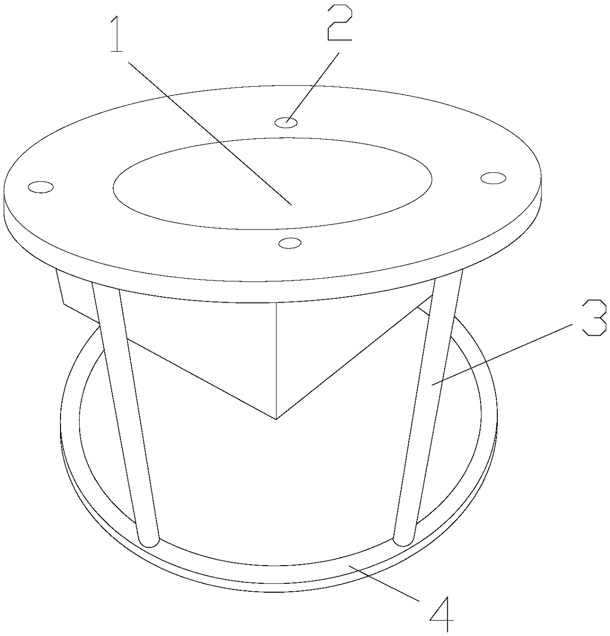 Flood flow-increasing drainage concrete manhole cover