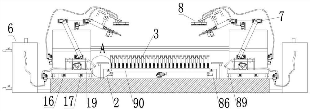 Two-phase non-uniform pre-reaction curved-surface fully non-destructive automobile body welding equipment