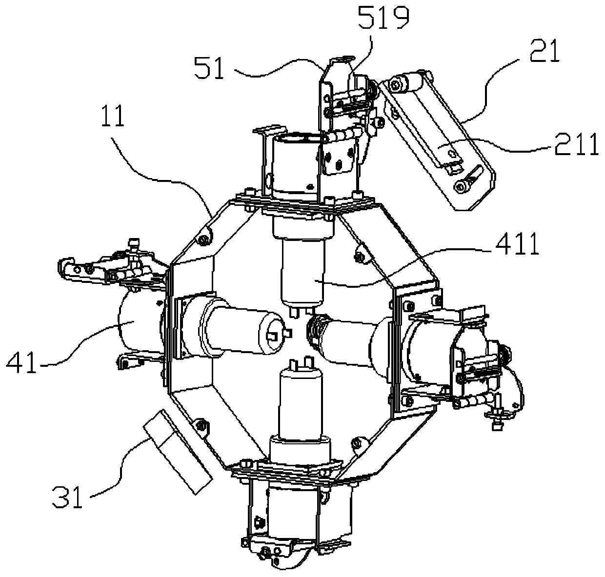 Self-discharging medicine stirring device