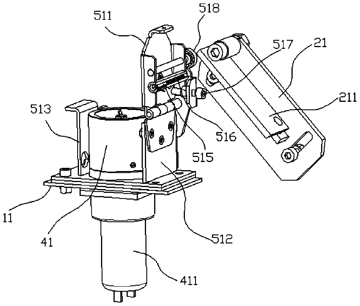 Self-discharging medicine stirring device