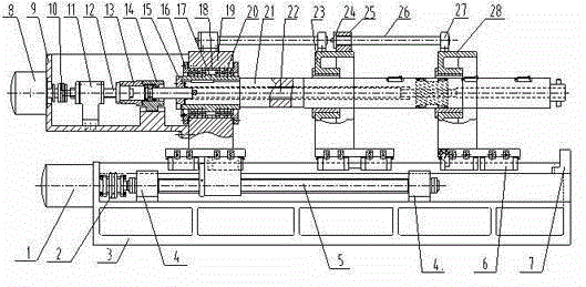 Boring rod inserting device for combined machine tool