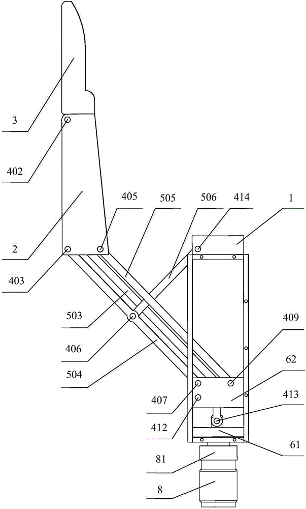 Sliding groove toggle connecting rod straight-line parallel clamping self-adaptive robot finger device