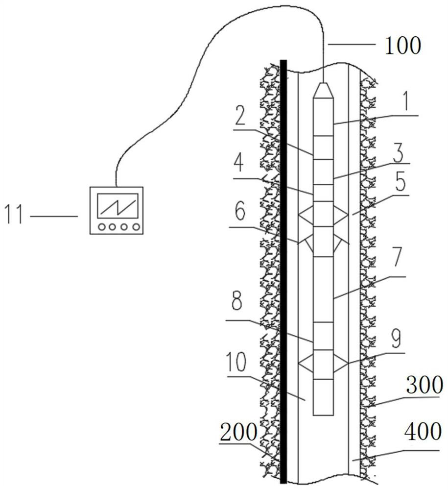 Orientation locking perforation monitoring device for optical cable outside underground casing and control method