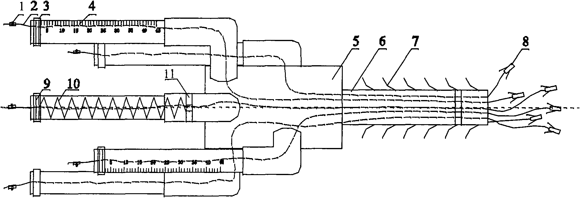 Rotary disc deep base point displacement meter and measuring method thereof