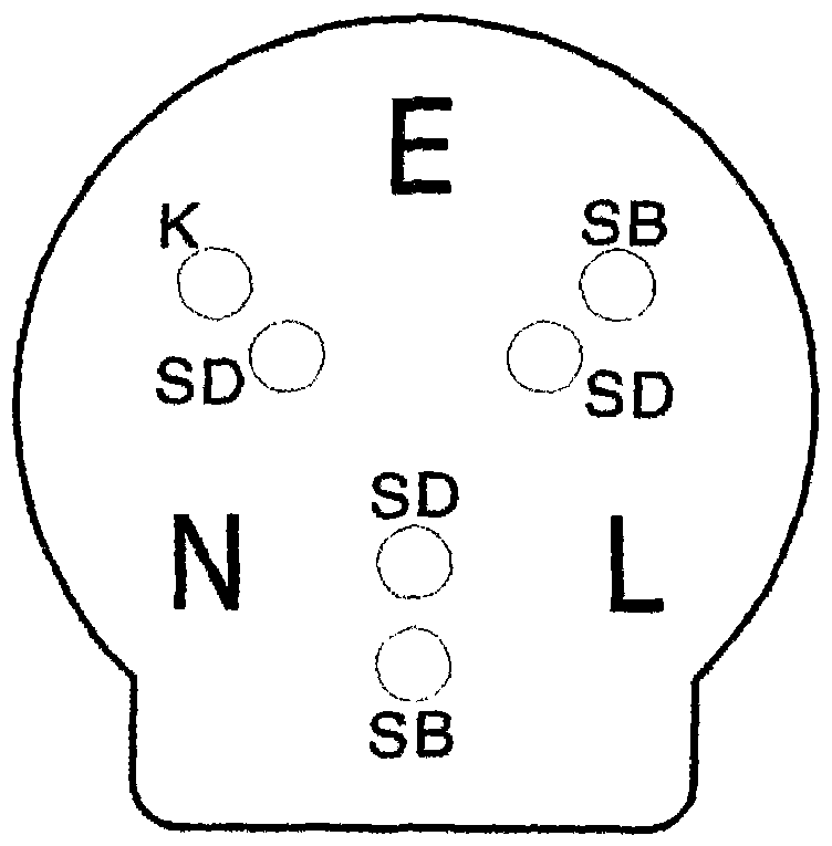 Capacitor step-down energy-saving zero-break protection and grounding universal self-test plug socket