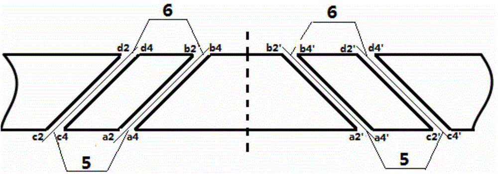 Staggered opposite jetting air film hole row structure used for turbine blade leading edge air film cooling