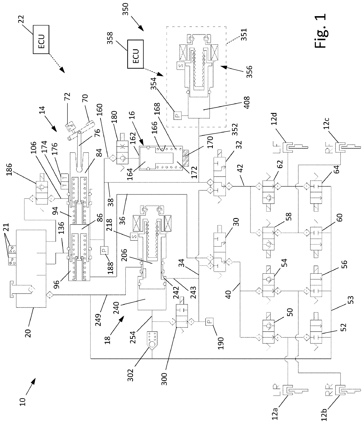 Vehicle brake system with secondary brake module