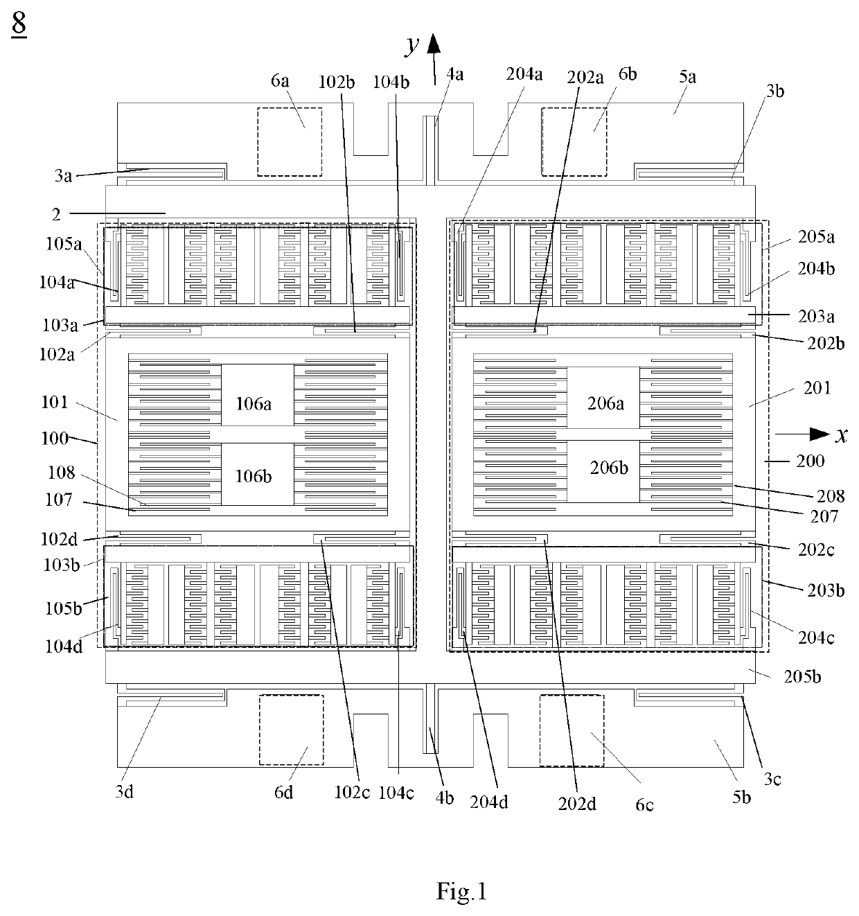 Silicon-based micro-machined vibratory gyroscope with an I-shaped structure