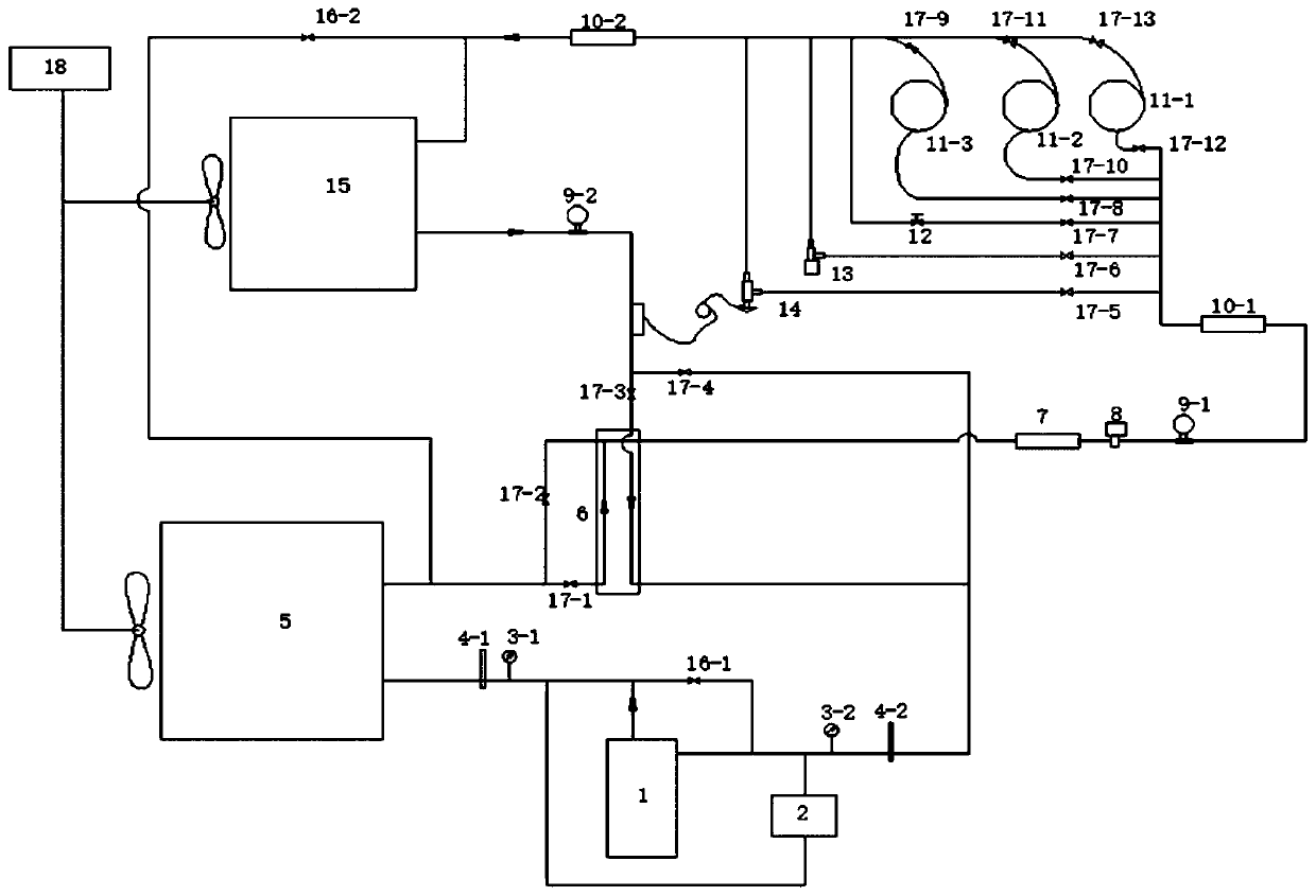 Multi-regulation type refrigerating experimental table and experimental method