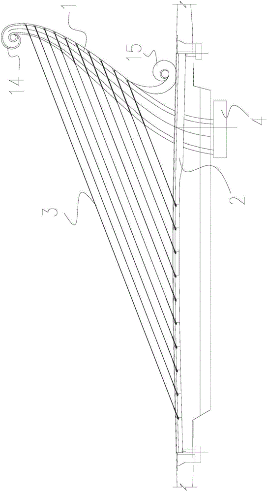 Cable-stayed bridge provided with curved single pylon with double cable planes