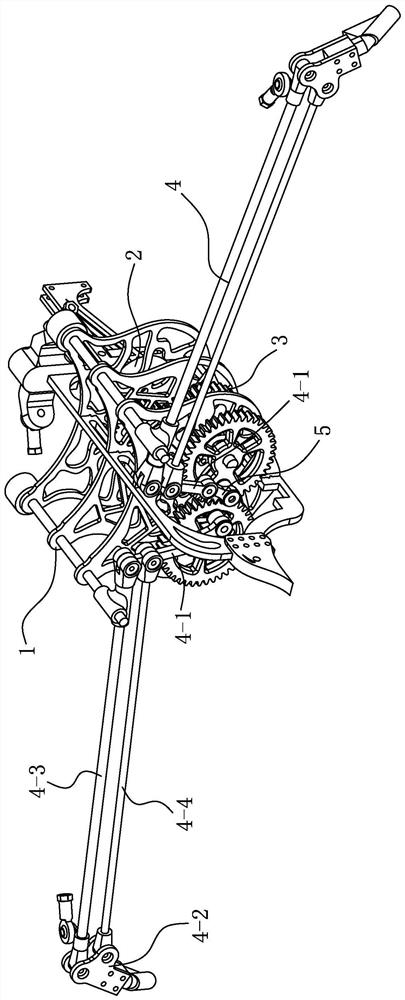 Transmission device of bionic flapping wing aircraft