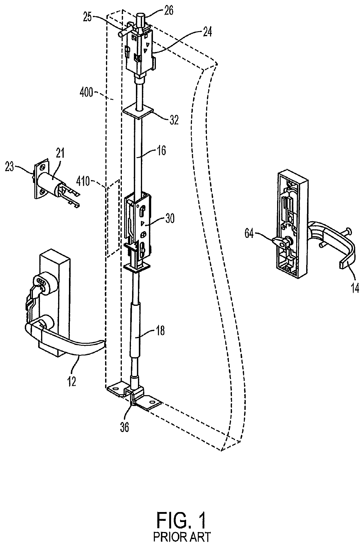 Mortise lock with multi-point latch system