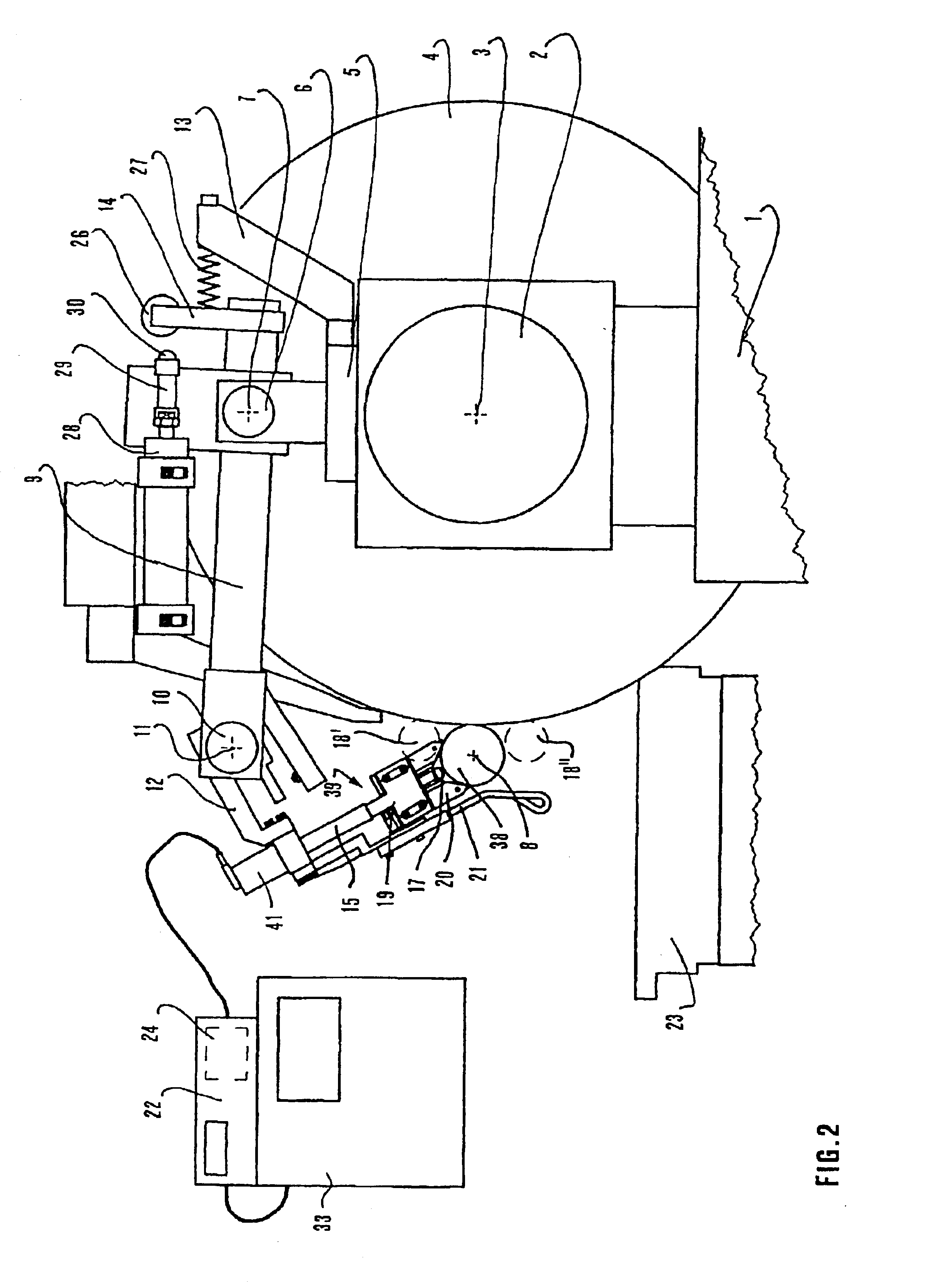 Apparatus and methods for measuring the pin diameter of a crankshaft at the place of grinding