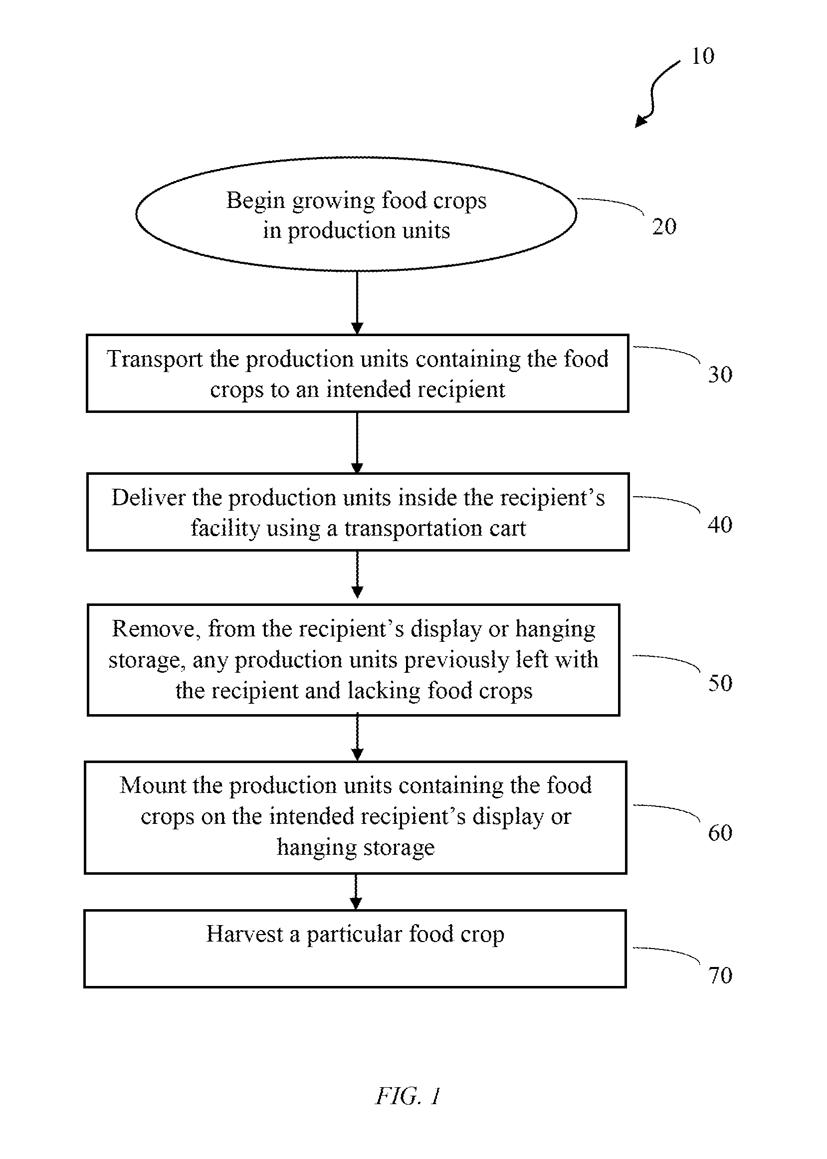 Method for growing and distributing live food