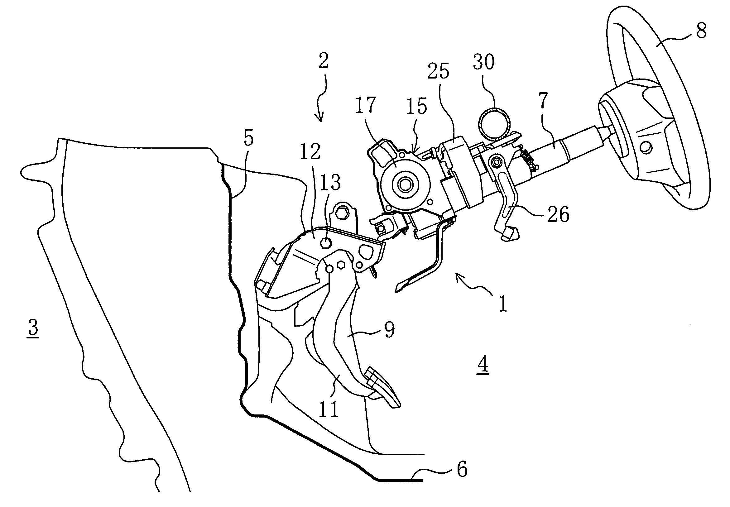 Anti-intrusion pedal system