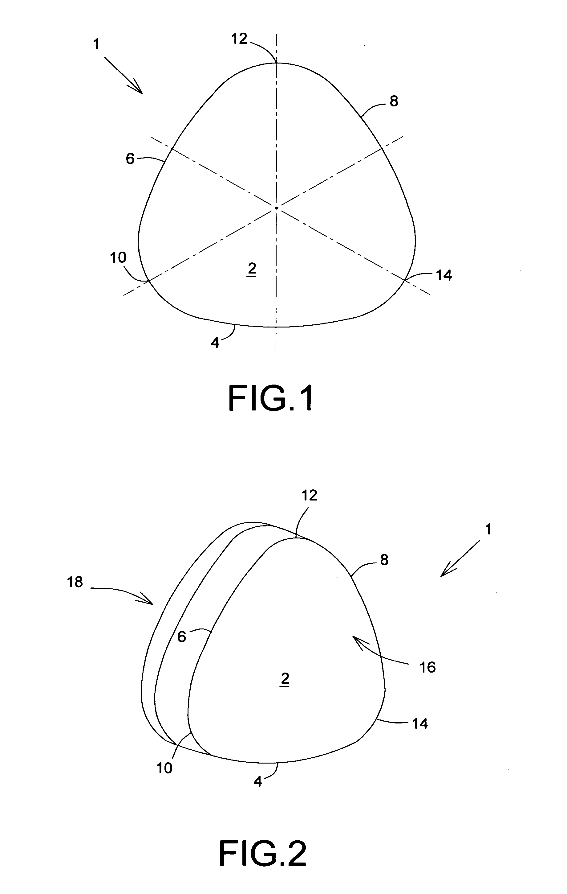 Quasi-triangular in-ear device