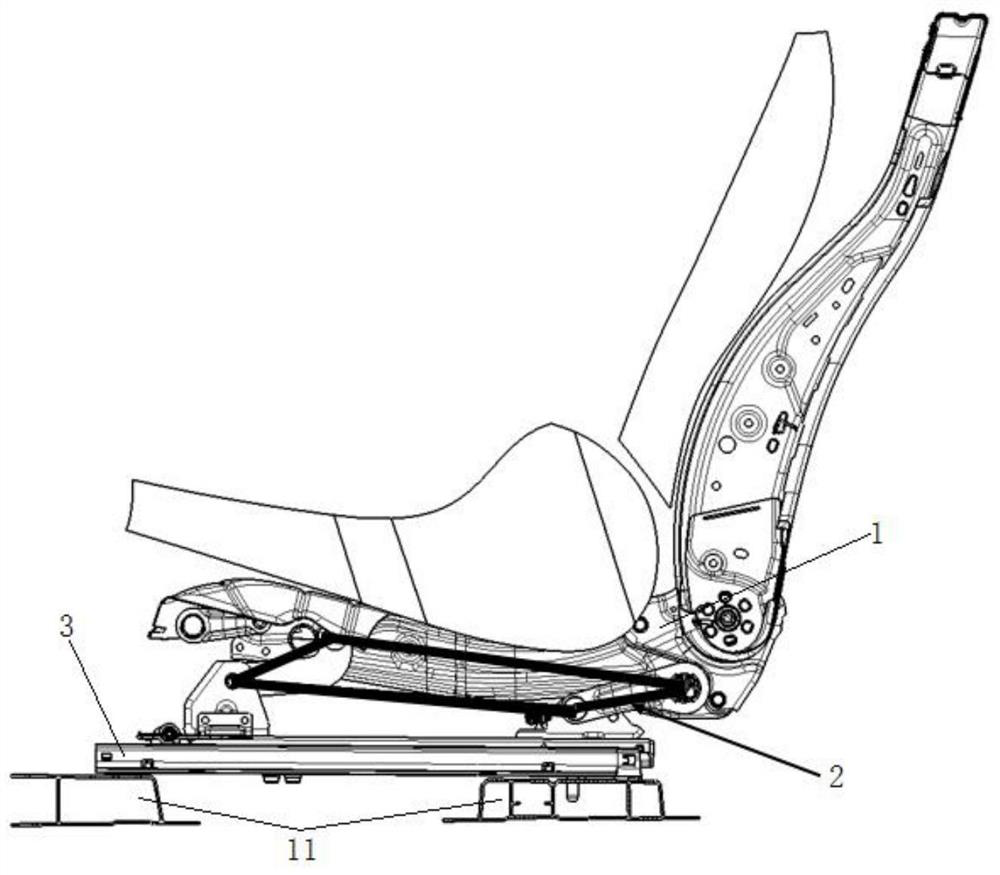 Low-sitting-posture seat framework platform and automobile seat