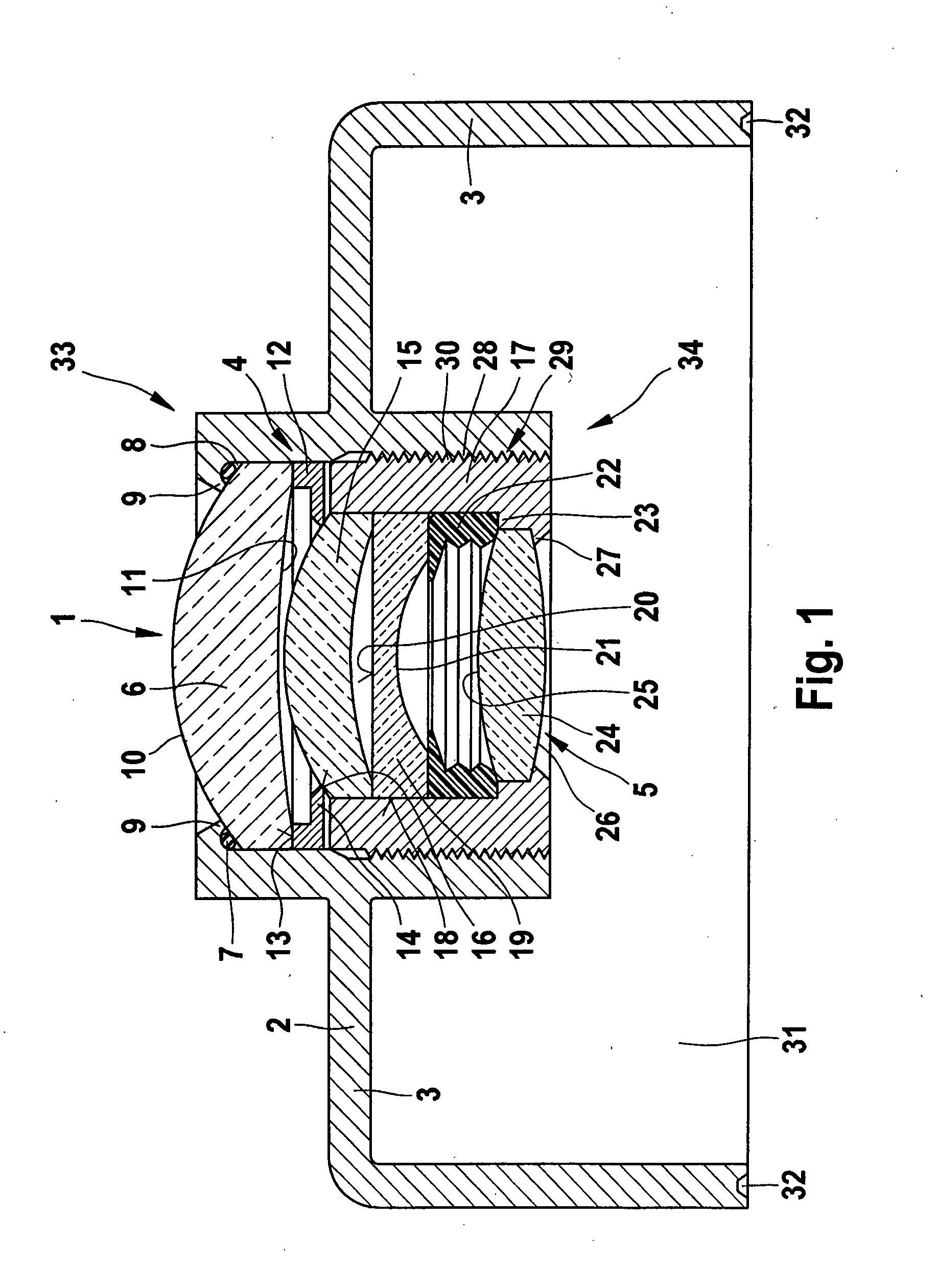 Lens Stack, Mounted in a Gas-Tight Manner, for a Camera Housing