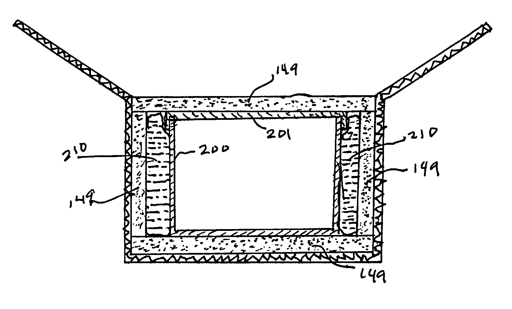 Container having passive controlled temperature interior