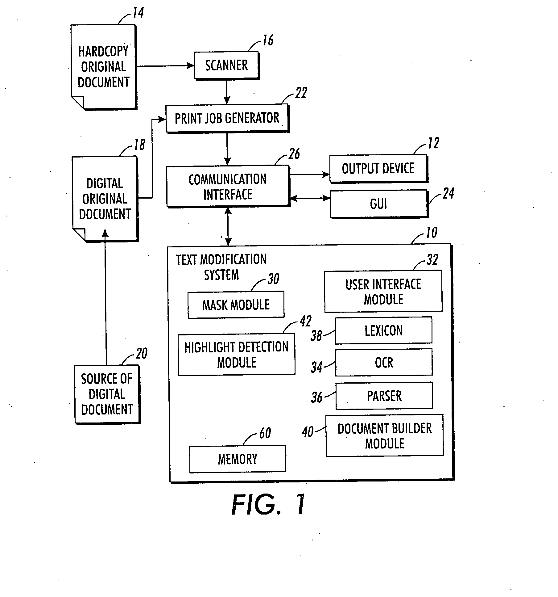 Masking of text in document reproduction