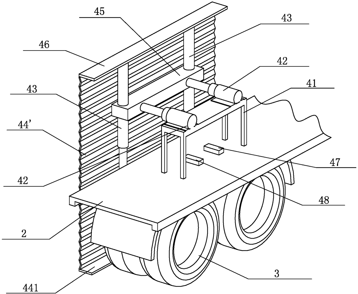 A concrete mixer truck capable of automatic deceleration and including an anti-involvement device