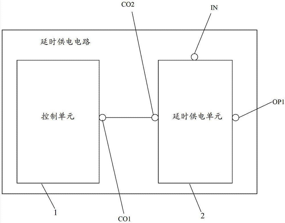 Time-delay power supply circuit, power supply time delay method and boost system