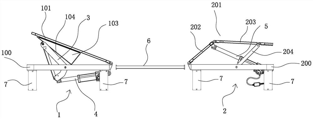 Electric lifting bed and combined lifting bed applying same