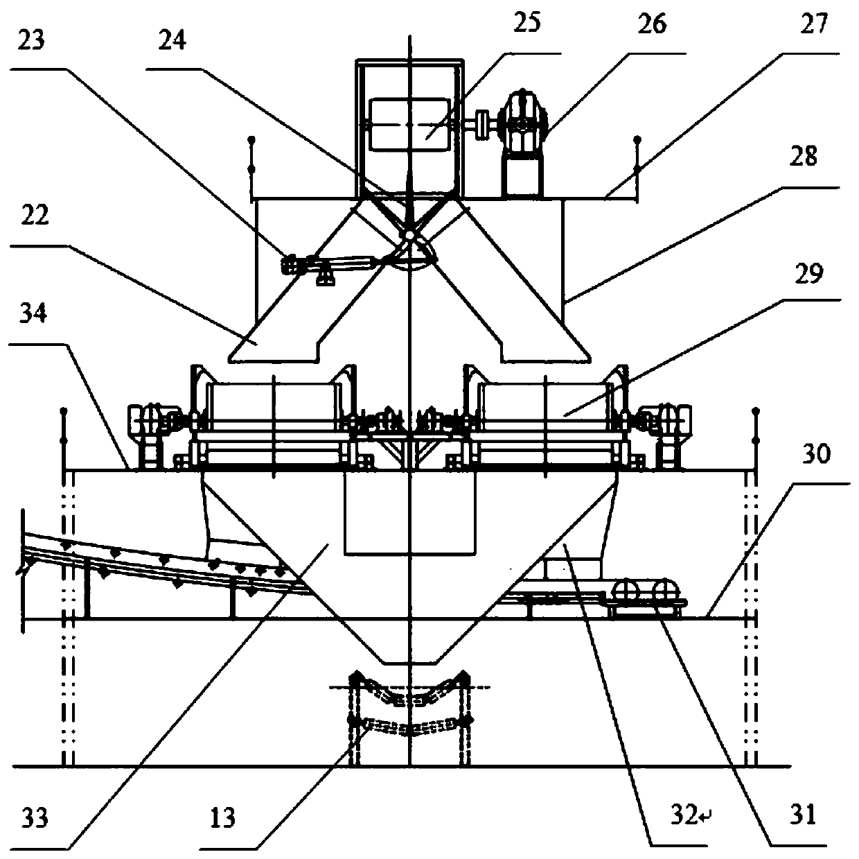 A beneficiation method for dry separation and recovery of iron-bearing useful rocks