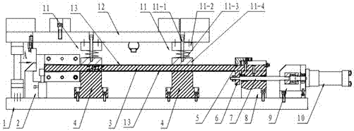 A molding die for round tube type automobile anti-collision bar