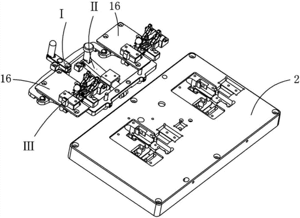 A dual-station linkage positioning and pressing device