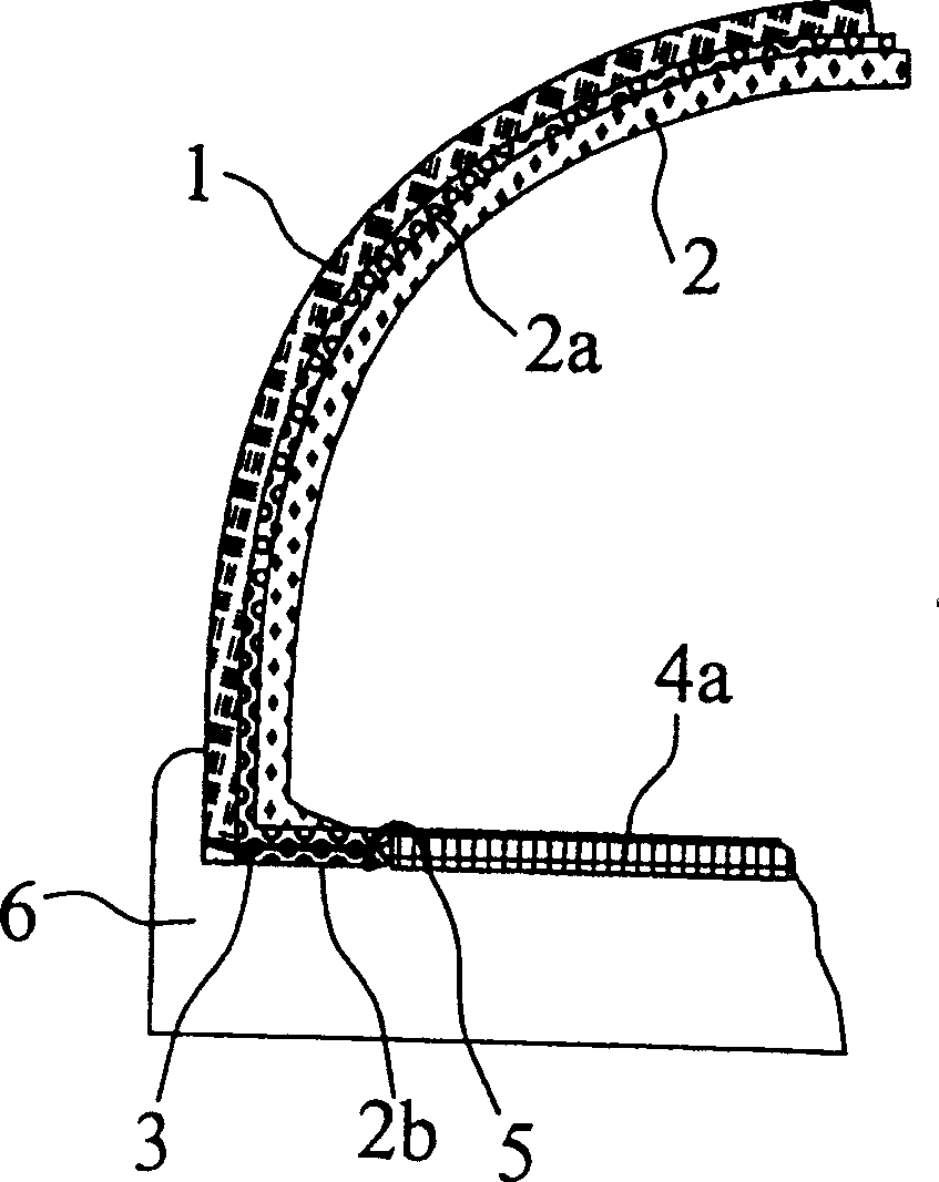 Waterproof shoe structure with folded interior upper