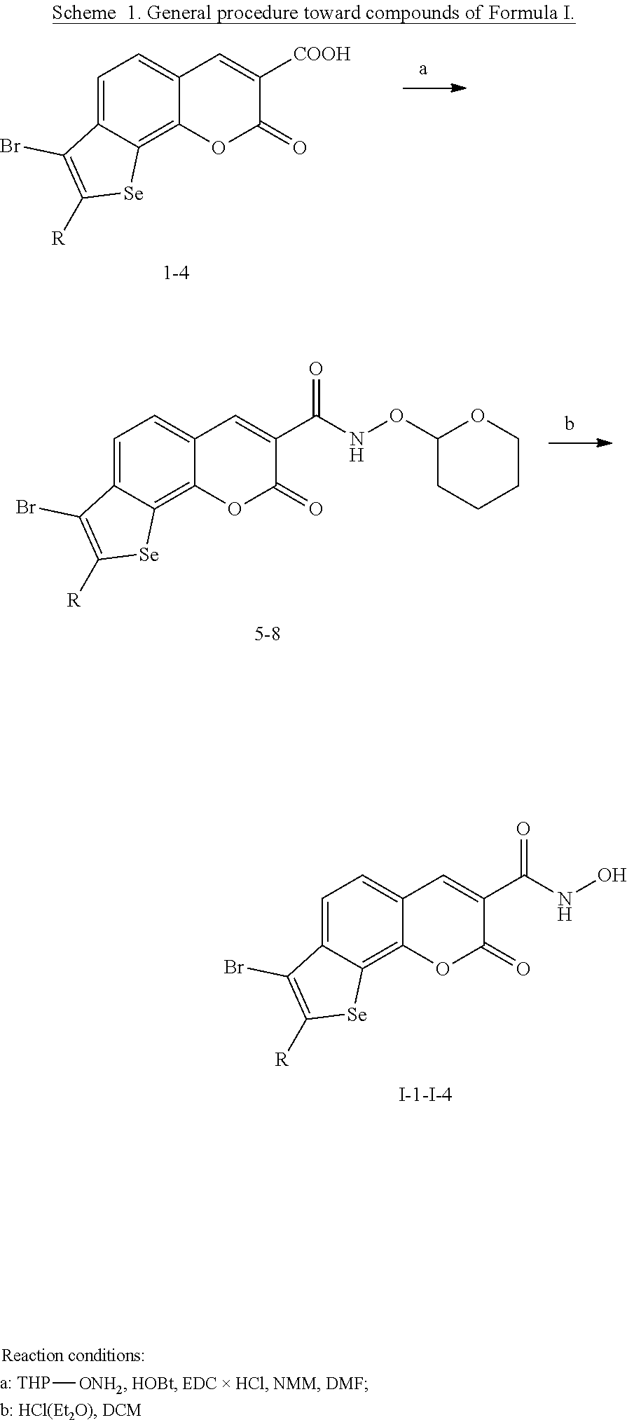 Selenophenochromene hydroxamic acids, preparation and use as angiogenesis inhibitors