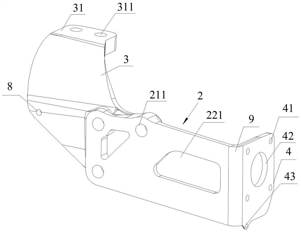 Power assembly rear suspension and clutch booster integrated support and rear suspension device