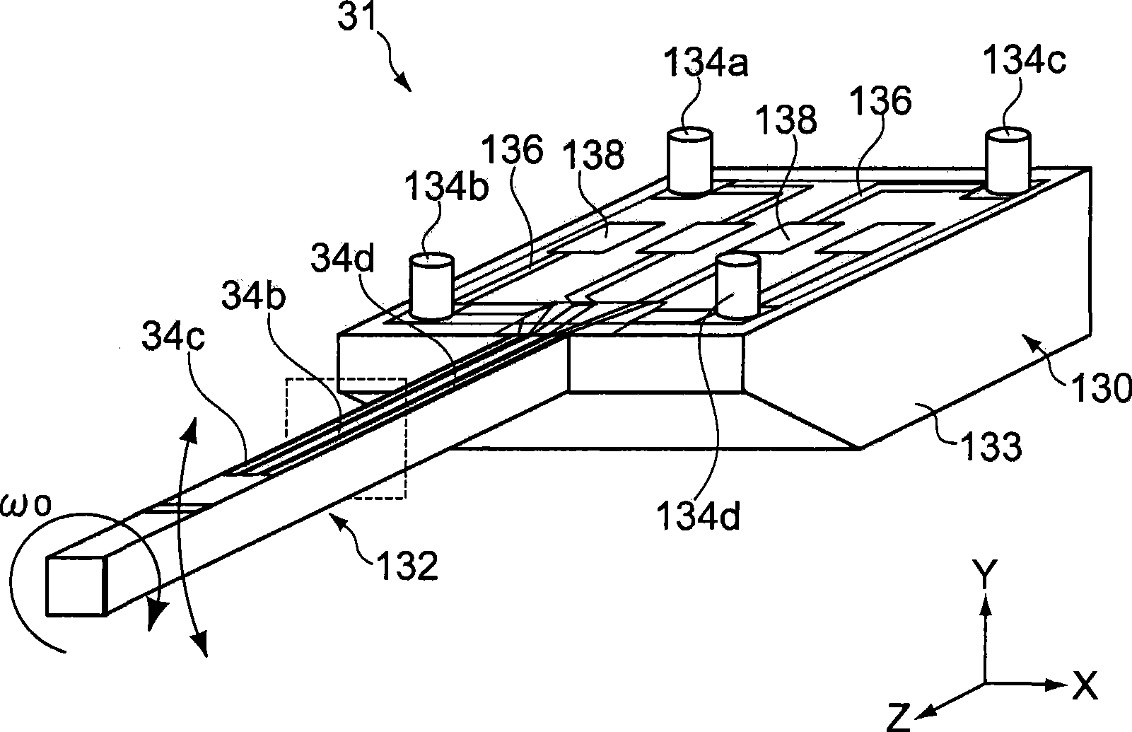 Piezoelectric device, angular velocity sensor, and method of manufacturing a piezoelectric device