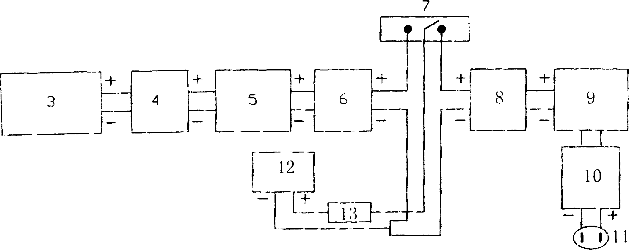 Solar energy double circuit vehicle carried three side turning advertisement device