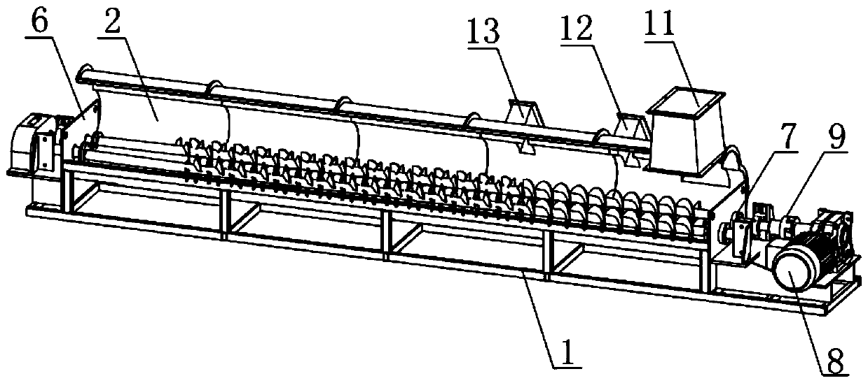 Stirring device for plastic foam particle film coating dryer