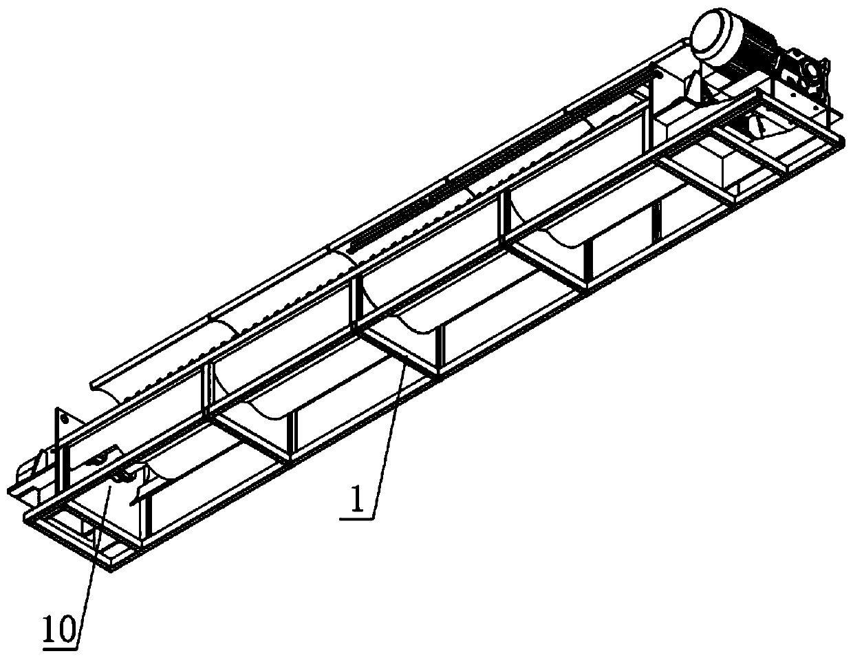 Stirring device for plastic foam particle film coating dryer